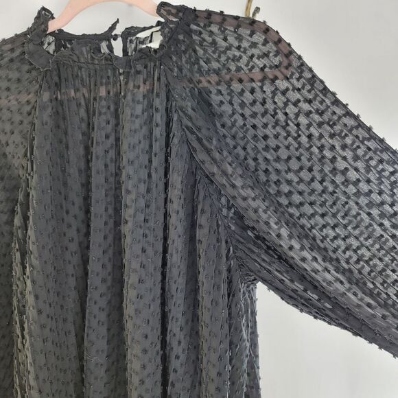 H&M sheer black romantic tunic blouse - Picture 8 of 9